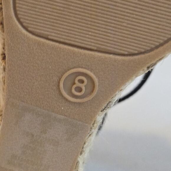 Glo By Jlo Wedges Size 8 Strappy Black NEW W/o Box 3.5" Neutral Cord Heel - Picture 7 of 9